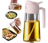 TrendPlain Pulverizador Aceite Spray 470ml - 2 en 1 Spray Aceite Cocina, Dispensadora para Freidora de Aire, Ensaladas, Vinagre y Accesorios Cocina - Melocotón