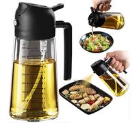 TrendPlain Pulverizador Aceite Spray 470ml - 2 en 1 Spray Aceite Cocina, Dispensadora para Freidora de Aire, Ensaladas, Vinagre y Accesorios Cocina - Negro