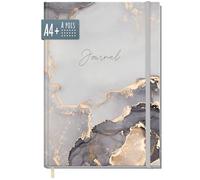 Trendstuff by Häfft Bullet Journal Dotted A4+ con banda elástica [Grey Marble] 156 páginas | Cuaderno de puntos, cuaderno de bocetos, diario de Trendstuff by Häfft | sostenible y respetuoso con el