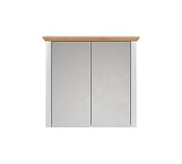 trendteam smart living - Armario con Espejo - Baño - Landside - Dimensiones de Montaje (Ancho x Alto x Profundidad) 78 x 73 x 24 cm - Color Gris Claro con Roble Artesano - 2118405F4