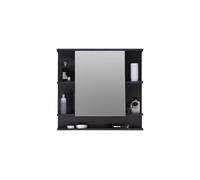 trendteam smart living Armario con Espejo para baño Tetis, 72 x 76 x 20 cm, con Cuerpo en Grafito (Gris Oscuro) y Parte Delantera Blanca, con abundante Espacio de Almacenamiento