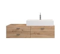 trendteam smart living - Armario para Debajo del Lavabo - Baño - Geo - Dimensiones de Montaje (Ancho x Alto x Profundidad) 140 x 50 x 53 cm - Color Roble Artisan - 175134192