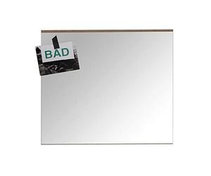 trendteam smart living Espejo de baño para Pared Set One, Espejo, 60 x 55 x 2 cm, Cuerpo en Acabado Roble Claro San Remo