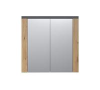 trendteam smart living - Follow - Armario con Espejo - Artisan Roble/Matera - 3 Compartimentos y 2 estantes Ajustables - 79 x 78 x 20 cm - Espejo de baño rústico - Resistente a los arañazos
