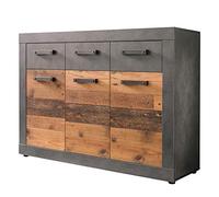 trendteam smart living IndyGD:KO.GraphitGrauMatera, Cómoda, FR.Old Wood, Abs.Graphit Grau Matera-NB, 117 x 86 x 127 cm