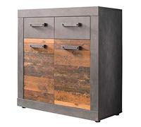 trendteam smart living IndyGD:KO.GraphitGrauMatera, Cómoda, FR.Old Wood, Abs.Graphit Grau Matera-NB, 82 x 86 x 93.5 cm