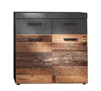 trendteam smart living IndyGD:KO.GraphitGrauMatera, FR.Old Wood, Abs.Graphit Grau Matera-NB,GD-Schuhschrank Mueble, Blanco, 90 x 89 x 109.5 cm