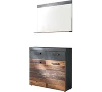 trendteam smart living - Juego de 2 percheros (90 x 192 x 34 cm, frontal Old Wood, cuerpo y suspensión), color gris