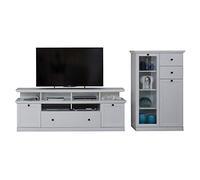 trendteam smart living - Juego de bandejas de madera (273 x 129 x 41 cm) | 273 x 129 x 41 cm (ancho x alto x profundidad) · extensión completa · para televisores de hasta 65 pulgadas · asas de metal