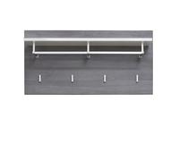 trendteam smart living Line-Perchero (80 x 40 x 28 cm, Parte Frontal Blanca Brillante, Cuerpo de Sardegna, melamina con balda Inferior)