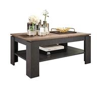 trendteam smart living Mesa de Centro Universal de Roble Matera con Estante Adicional, 110 x 47 x 65 cm, Aspecto rústico, Resistente a los arañazos