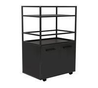 trendteam smart living - Mosaico - Carrito de Bar - Negro - Mueble de Bar con Ruedas con 4 Compartimentos y 2 estantes - 60 x 94 x 40 cm - Carrito de Bar con Estructura metálica
