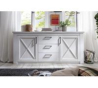 trendteam smart living Mueble, Pinie Weiß Struktur Dekor, 197 x 88 x 210 cm, 2 Unidades