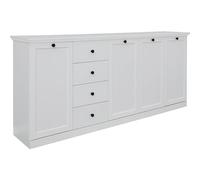 trendteam smart living Mueble, Weiß Dekor, 195 x 88 x 219 cm | 195 x 88 x 41 cm · Extracción completa · Tiradores de metal · 4 puertas, 4 cajones, 12 estantes