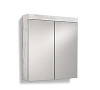 trendteam smart living Muebles Armario con Espejo, Pino, Blanco, 72 x 79 x 23 cm