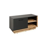 trendteam smart living - Perchero Banco - Perchero - Synnax - Dimensiones de Montaje (Ancho x Alto x Profundidad) 90 x 48 x 40 cm - Color Antracita con Roble Coast Evoke - 213431084