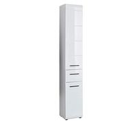 trendteam smart living Piel brillante de muebles de baño - Armario alto, color blanco