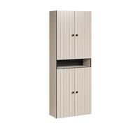 trendteam smart living - PureBliss - Armario Alto - Gris Claro - Armario de baño Ancho con Aspecto de Ranura - 70 x 186 x 31 cm - Armario de baño con Asas de Metal Nobles - Práctico Compartimento