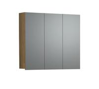 trendteam smart living - PureBliss - Armario con Espejo - Roble Evoke - Aspecto de Ranura - 9 Compartimentos + 6 estantes - (90 x 80 x 20 cm) - Puerta Central Izquierda y Derecha
