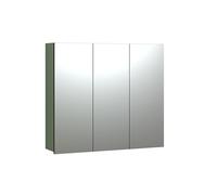 trendteam smart living - PureBliss - Armario con Espejo - Verde - Aspecto Acanalado - 9 Compartimentos + 6 estantes - (90 x 80 x 20 cm) - Puerta Central Izquierda y Derecha