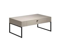 Trendteam Smart Living Sao Paulo - Mesa de Centro - Cachemira (Beige/Roble Evoke - Mesa de salón Ancha con cajón (Cierre Suave) - 110 x 45 x 68 cm - Asas y Patas de Metal