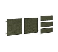 trendteam smart living - Sentra - Juego Frontal para aparador - Verde Oscuro - 2 Puertas y 3 frentes de cajones con fresado Moderno - Tiradores y bisagras de Metal