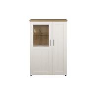 trendteam smart living Shade Andersen - Vitrina de Madera de Roble (95 x 140 x 38 cm), Color Blanco