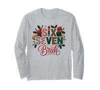 Trendy 67 Bruh Jerga navideña Seis Siete Pudrición del Cerebro 6 7 Broma Manga Larga