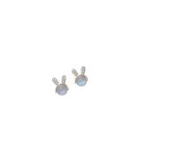 Trendy 925 Sterling Silver Colored Cute Bunny Cat Eye Zircon Stud Earrings Fashion Woman Simple Jewelry Party Gifts(EJ)