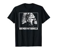 Trendy Apparel 100 Men VS 1 Gorilla Side Face White Portrait Camiseta
