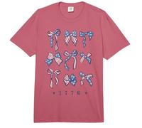 Trendy Apparel 4th of July 1776 Grid of Stars & Stripes Bows Comfort Colors Adult Heavyweight T-Shirt