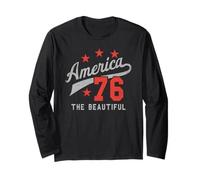 Trendy Apparel 4th of July America The Beautiful 76 Baseball Manga Larga