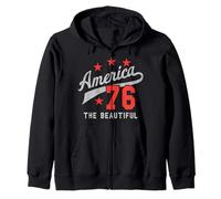 Trendy Apparel 4th of July America The Beautiful 76 Baseball Sudadera con Capucha