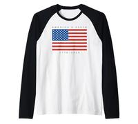 Trendy Apparel 4th of July America's 250th 1776-2026 US Flag Camiseta Manga Raglan