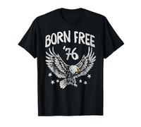 Trendy Apparel 4th of July Born Free '76 Bald Eagle & Stars Camiseta