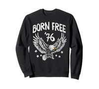 Trendy Apparel 4th of July Born Free '76 Bald Eagle & Stars Sudadera