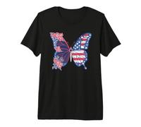 Trendy Apparel 4th of July Butterfly Floral & USA Flag Wings Camiseta Premium