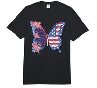 Trendy Apparel 4th of July Butterfly Floral & USA Flag Wings Comfort Colors Adult Heavyweight T-Shirt