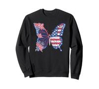 Trendy Apparel 4th of July Butterfly Floral & USA Flag Wings Sudadera