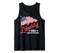 Trendy Apparel 4th of July Liberty USA Land of The Free Camiseta sin Mangas