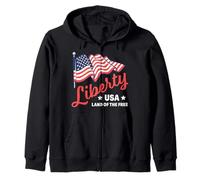 Trendy Apparel 4th of July Liberty USA Land of The Free Sudadera con Capucha