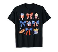Trendy Apparel 4th of July Red White & Blue Bows & Snacks Camiseta