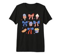 Trendy Apparel 4th of July Red White & Blue Bows & Snacks Camiseta Premium