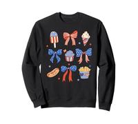 Trendy Apparel 4th of July Red White & Blue Bows & Snacks Sudadera