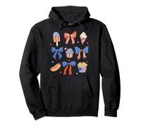 Trendy Apparel 4th of July Red White & Blue Bows & Snacks Sudadera con Capucha
