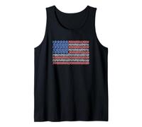 Trendy Apparel 4th of July Roses & Floral USA American Flag Camiseta sin Mangas