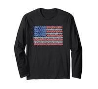 Trendy Apparel 4th of July Roses & Floral USA American Flag Manga Larga