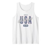 Trendy Apparel 4th of July USA America Since 1776 Bold Text Camiseta sin Mangas