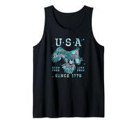 Trendy Apparel 4th of July USA Born Free Live Free 1776 Camiseta sin Mangas