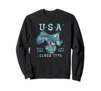 Trendy Apparel 4th of July USA Born Free Live Free 1776 Sudadera